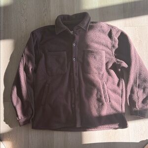 Men's Brown Fleece Shirt Jacket xl